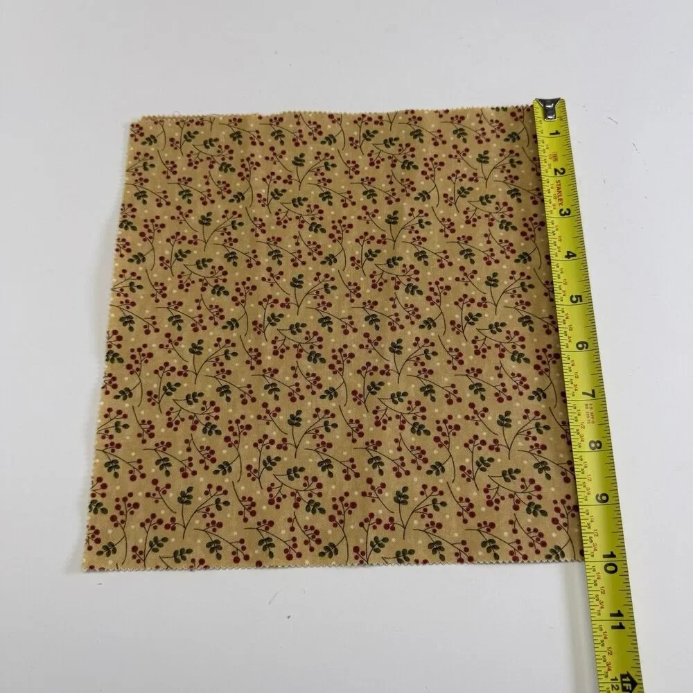 39 Pcs 10 X 10 Inch Christmas Theme Quilting Fabric Squares Floral Stripes